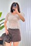 Front Tie Draped Transparent Princess Stone Blouse - 2