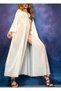 Women's Chiffon Long Kimono Pareo Beach Cardigan Oversize Holiday Kimono White & Black S-2Xl