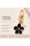 Black Flower Pearl Bag Charm and Keychain Charm