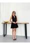 Women's Halter Neck Halter-Back Low-Cut Buttoned Mini Dress - 2