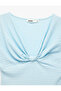 Bürümcük Fabric Textured Slim Fit Sleeveless V-Neck T-Shirt with Knot Detail - 3