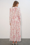 Women's Patterned Long Hijab Dress 2585 - Salmon - 6