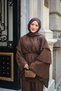 Women's Ruffle Sleeve Detailed Elastic Waist Suit Brown - 5