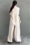 Beige Oversize Shirt Balloon Pants Women's Set Mg2779 - 4