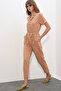 Women's Short Sleeve Ayrobin Jumpsuit 7030 - Biscuit - 3