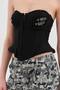 Women's Corset with Covered Bust and Underwire Buckle Detail - 5