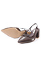 Leather Brown Back-Strapped Short Heeled Women's Shoes - Kb2726 - 5
