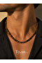 Unisex Tiger's Eye Hematite Natural Stone Necklace Daily Use Grounding Power and Energy - 2