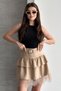 Women's Belted Stone Detailed Shorts Mini Skirt High Waist Lace Detailed - 2