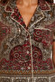 Organic Cotton Ethnic Shawl Patterned Coffee Burgundy Women's Shorts Pajama Set - 3