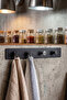 Matte Black Adhesive Four-Way Wall Hanger Bathroom Towel Holder Kitchen and Key Hanger Organizer - 3