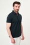 Plain Slim Fit Polo Collar Metal Buttoned 100% Cotton Short Sleeve Men's T-Shirt Navy Blue - 36880.26Y - 5