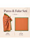 Choose Your Style Premium Orange and White Polka Dot Patterned 2-Piece Short Pareo and Bandana Set 150X95 cm / 70X70 cm