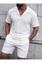 Men's T-Shirt Pants and Shorts 3-Piece Set Ottoman Fabric Regular - 2