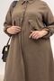 57024 Large Size Men's Collared Front-Pocket Trouser Suit - Brown - 2