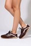 Women's Color-Blocked Lace-Up Sports Shoes Faux Leather Comfortable Casual Sneaker Flat Heel Comfortable Modern - 3