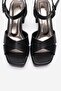 Lisbon Black Leather Cross-Strapped Women's Platform Heeled Shoes - 2