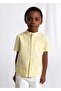 Boy's Linen Striped Short Sleeve Shirt Green 3113