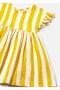 Baby Girl Striped Dress with Back Detail Yellow 1925 - 2