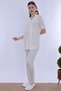 Cotton Maternity Pajama Set with Hidden Breastfeeding Detail Effortt - Ecru - 3