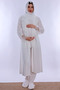 Adjustable Waist Elasticated Maternity Pajama Set with Hijab Effortt - Ecru - 3