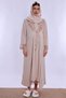 Hijab-Friendly Cotton Nursing Nightgown Set with Dressing Gown Effortt - Beige - 3