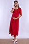 Short Sleeve Cotton Maternity Nightgown with Nursing Features Effortt - Cherry - 6