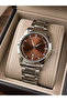 Men's Wristwatch Silver Color Brown Dial Calendar Sport & Classic Gift Boxed - 4