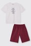 Boy's Shorts T-Shirt 2-Piece Burgundy Bottom Top Set
