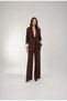 Women's Sleeve Lace Detail Jacket Trousers Brown - 3