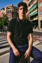 Men's Buttoned Fashion Black Polo Collar T-Shirt - 2