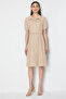 Belted Ornate Buttoned Midi Dress - 3