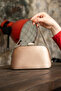 Nude Satin Chain Strap Hand Shoulder Evening Dress Wedding Evening Bag