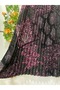 Patterned Pleated Crepe Skirt with Lining - 3