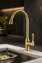 Matte Gold Vintage Kitchen Faucet Special Design Sink Fixture Stello Brushed Gold Kitchen Faucet - 2
