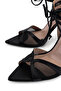Women's Genuine Leather Black Heeled Shoes - 3