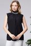 Women's Hakim Collar Blouse with Stone and Pearl Detailing, Sleeveless, Premium Quality, Stylish Tunic - 3