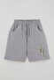 Boy's Shorts Set with Lettering Printed Shorts, Lacing Accessories, Pockets, Ages 8-14, Oil Green - 3