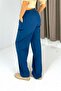 Canvas Pocketed, Lace-Up, Elastic Waist Long Trousers Navy Blue - 4