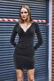 Women's Shiny Textured Flexible Mini Stylish Dress - 4