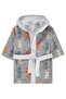 Cat Printed Bathrobe for Ages 2-12 - Gray - 3