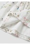 Organic Floral White Summer Little Girl's Tie-Up Shirt - Skirt Set - 6