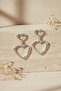 White Color Heart Figured Dangle Brass Women's Earrings - 5