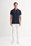 Slim Fit Navy Blue Men's Polo Neck T-Shirt 46140 - 2