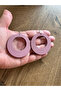 Pink Round Wooden Earrings - 2