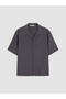 Lcw Vision Anthracite Relax Fit Resort Collar Men's Shirt