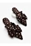 Women's Slippers Brown White Polka Dot Bow Detailed Pointed Toe Stylish Slippers Monroe - 2