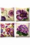 Purple Violet Patterned 4-Piece Throw Pillow Cover Set - 3