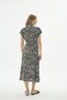 Women's Shirt Collar Waist Tie Patterned Long Dress C3T4N512 - 3