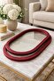 Luxury Oval Leather Serving Tray Set – 2PCS Decorative Brown Trays for Coffee Table, Ottoman, Kitchen & Dining – Elegant Food & Drink Organizer, QT123 - 3